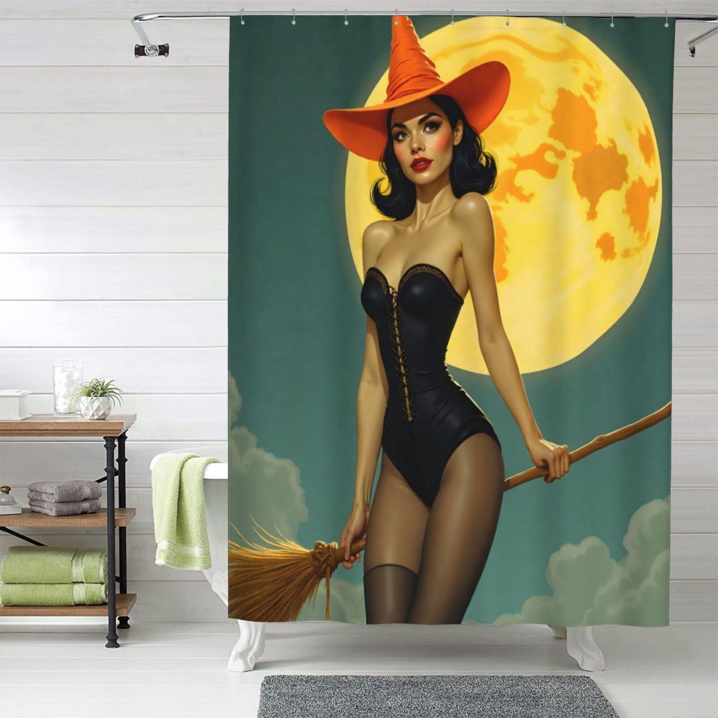 HEILIVIO Shower Curtain Witch Waterproof Fabric Stylish Durable Bathroom Decor,Quick-Dry,60x72inches,Includes Hooks