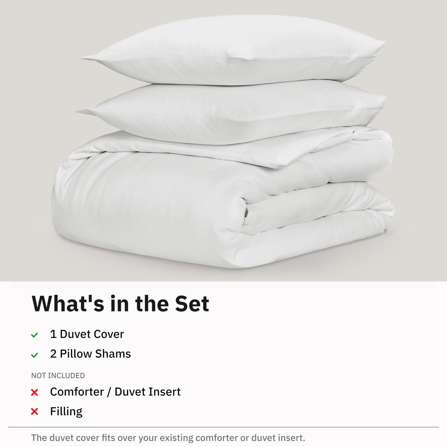 California Design Den 3-Piece King Duvet Cover Set - 400 Thread Count, 100% Cotton Sateen, Soft Duvet Cover King Size Set, Button Closures, Corner Ties, Durable Bedding - Antique White