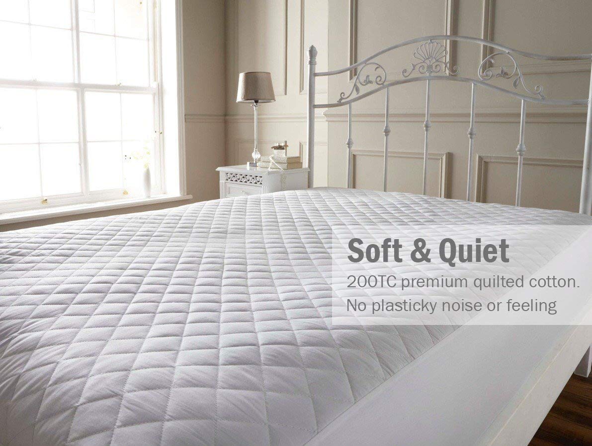 Waterproof Mattress Cover (Twin XL), Perfect Hospital Bed Protector, 4 Layer Protection, Super Soft, Fitted, Machine Washable, Vinyl Free, 39"x80"