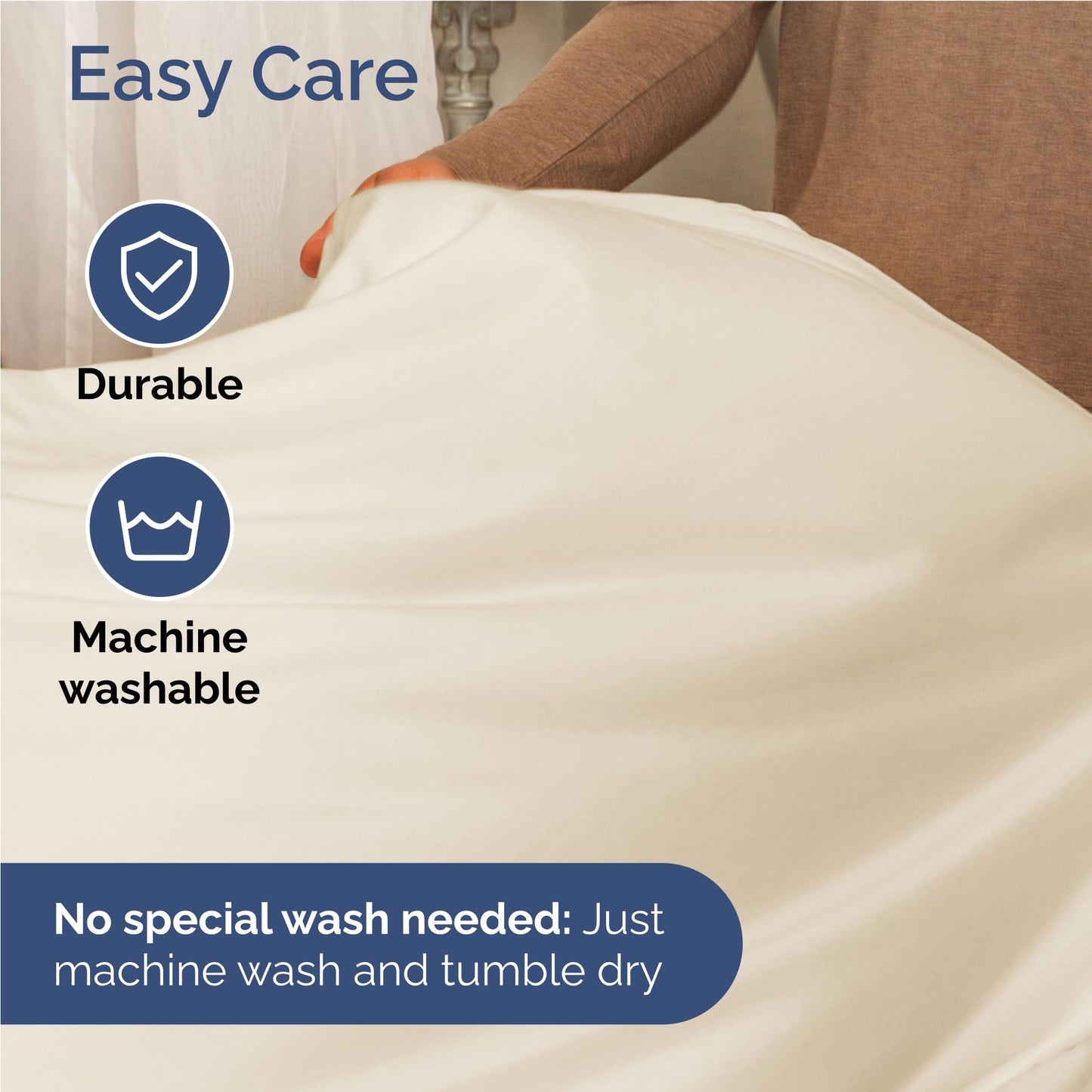 Full Size 4 Piece Sheet Set - Comfy Breathable & Cooling Sheets - Hotel Luxury Bed Sheets for Women & Men - Deep Pockets, Easy-Fit, Extra Soft & Wrinkle Free Sheets - Off White Oeko-Tex Bed Sheet Set