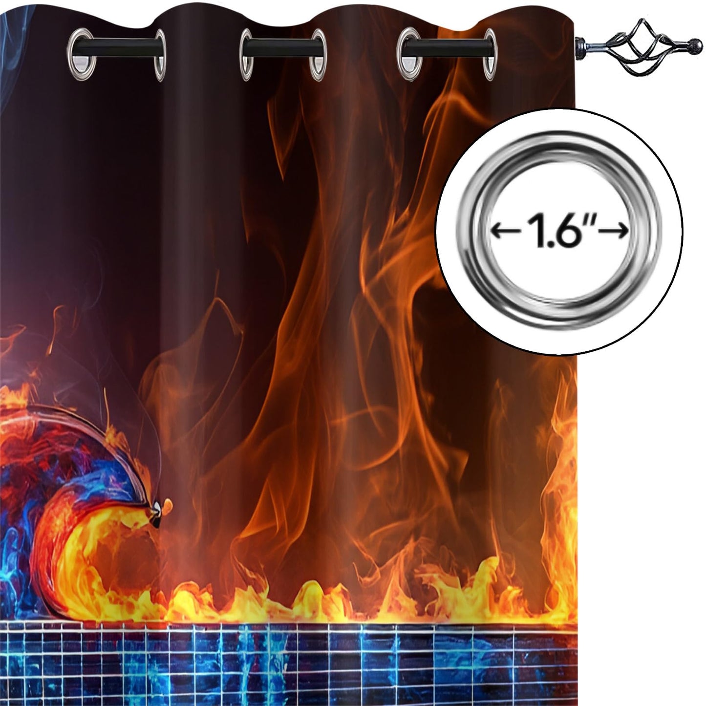 JAXIUOF Music Blackout Curtains for Bedroom, Guitar Curtains for Bedroom 63 Inch Long 2 Panels, Musical Instrument Drapes, Grommet Top Window Treatments for Living Room Kitchen Decor