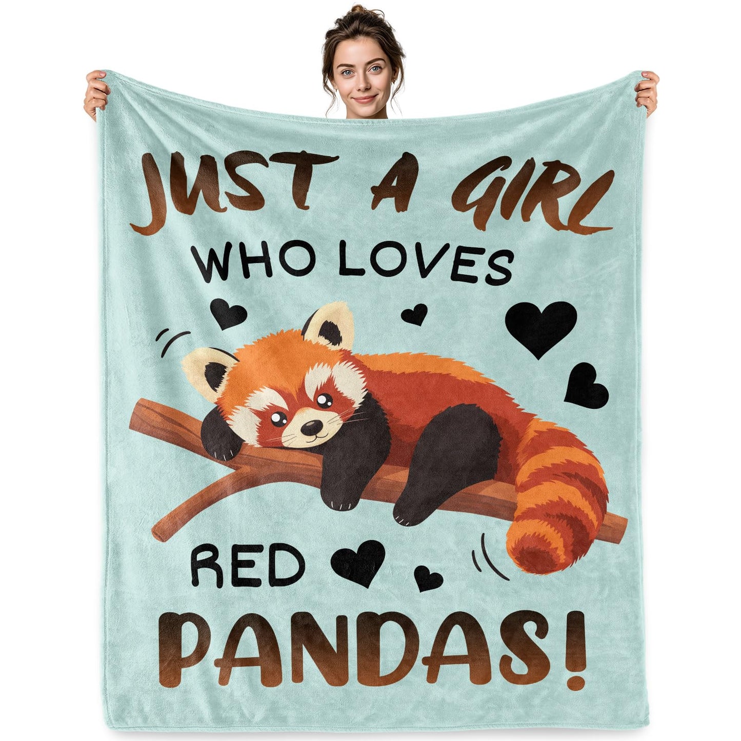 Jekeno Red Panda Throw Blanket Red Panda Gifts for Women Girls Adults Cute Bedding Decor Gift for Panda Lovers(50x60 Inch)
