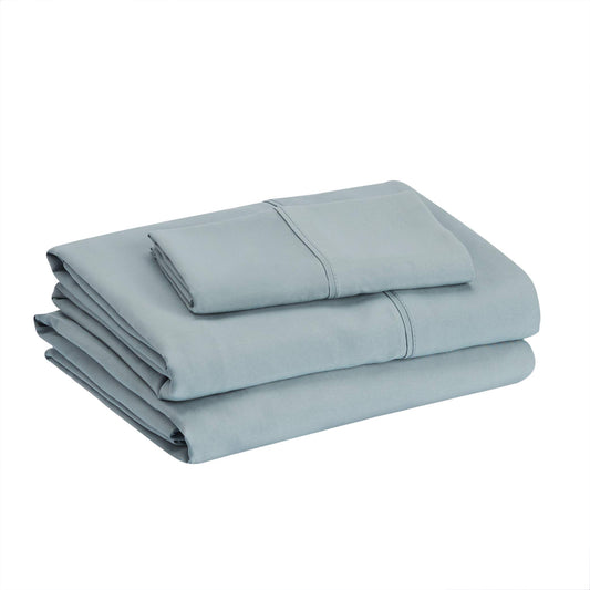 Amazon Basics Lightweight Super Soft Easy Care Microfiber 3-Piece Bed Sheet Set with 14-Inch Deep Pockets, Twin XL, Spa Blue, Solid