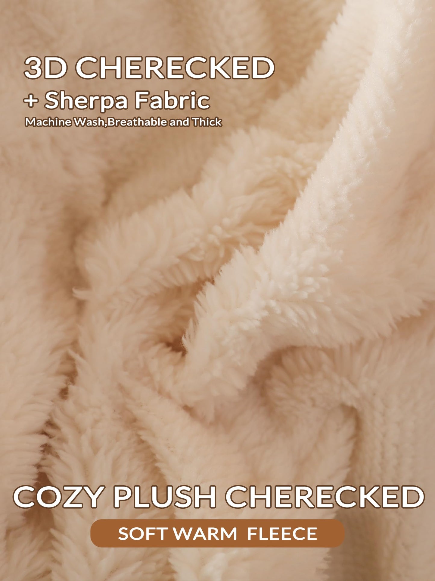 hadamick Tufted Fleece Comforter Set King - Super Soft Warm Fluffy Shaggy Bedding Sets, Diamond Plaid Jacquard Bed Set for Winter, 1 Sherpa Comforter with 2 Pillow Cases (104"X90" Ivory White)