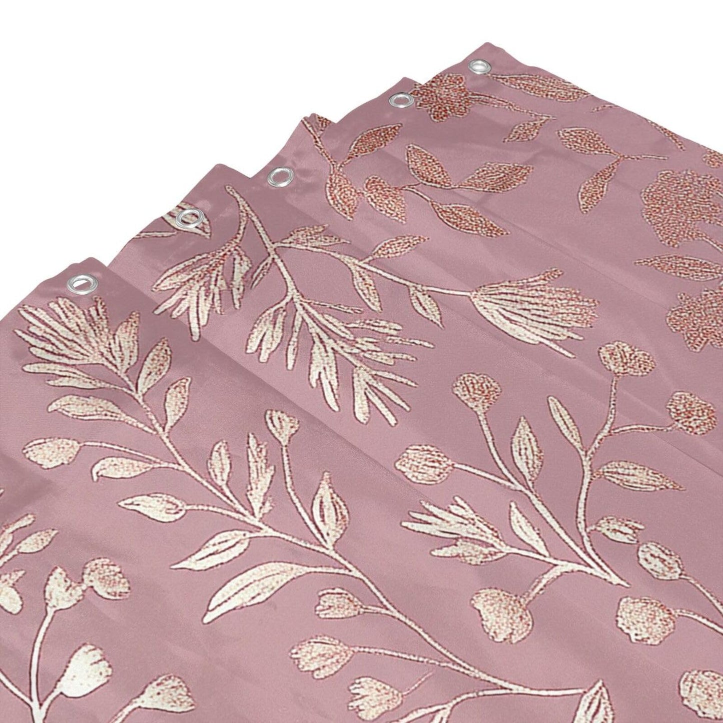 HSYOYO Pink Gold Leaves Branch Shower Curtains for Bathroom Waterproof Shower Curtain Set with 12 Plastic Hooks Washable Bathroom Curtain Modern Bathroom Decor 72" W x 72" L