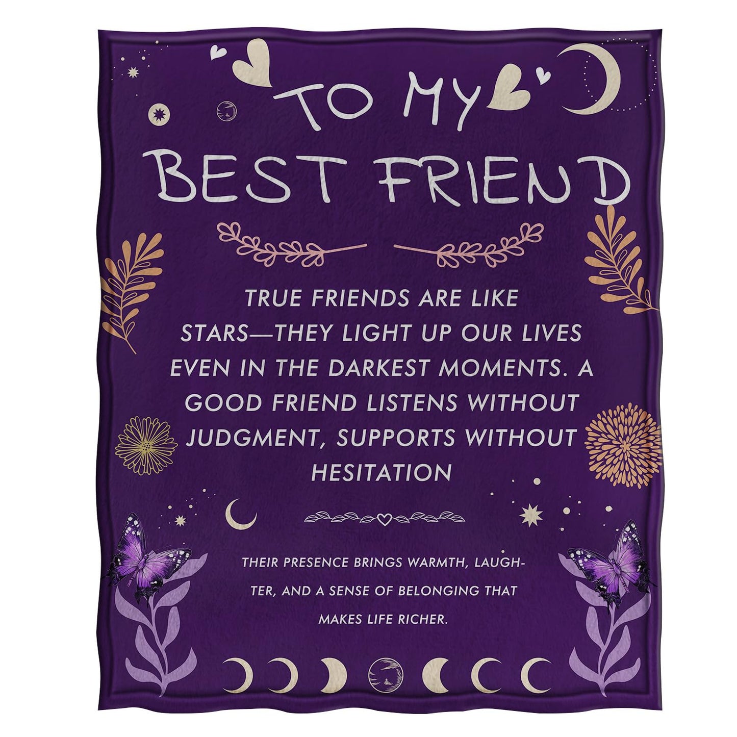 Jekeno Blanket Gifts for Best Friend Women, Best Friend Birthday Gifts, Sister Bestie BFF Soul Friendship Gift Ideas for Women Girls 50"x60"