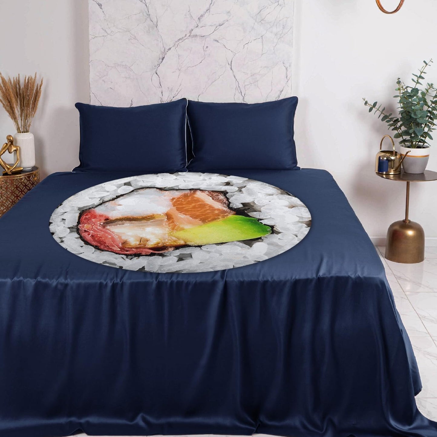 ARESD Flannel Fleece Blanket - Sushi Roll Wrap Round Throw Blanket - Funny Realistic Food Novelty Throw - 59 Inches