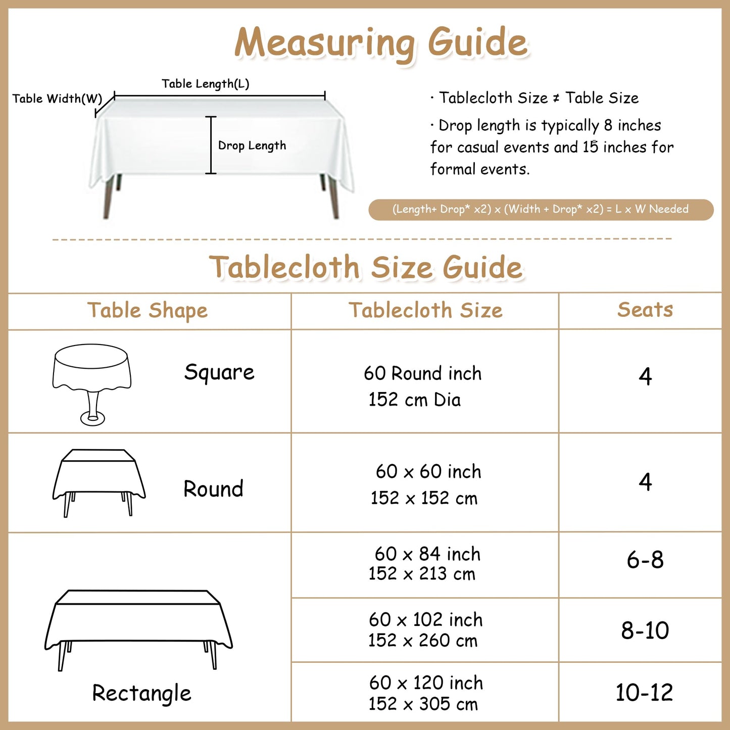 MYSKY HOME Table Cloth 60x84 in Rectangle Table, Heavy Duty Cotton Tassel Linen Look Waterproof Tablecloths Farmhouse Tablecloth, Wrinkle Free Table Cover with Beige Tassels for Kitchen Dining, Party
