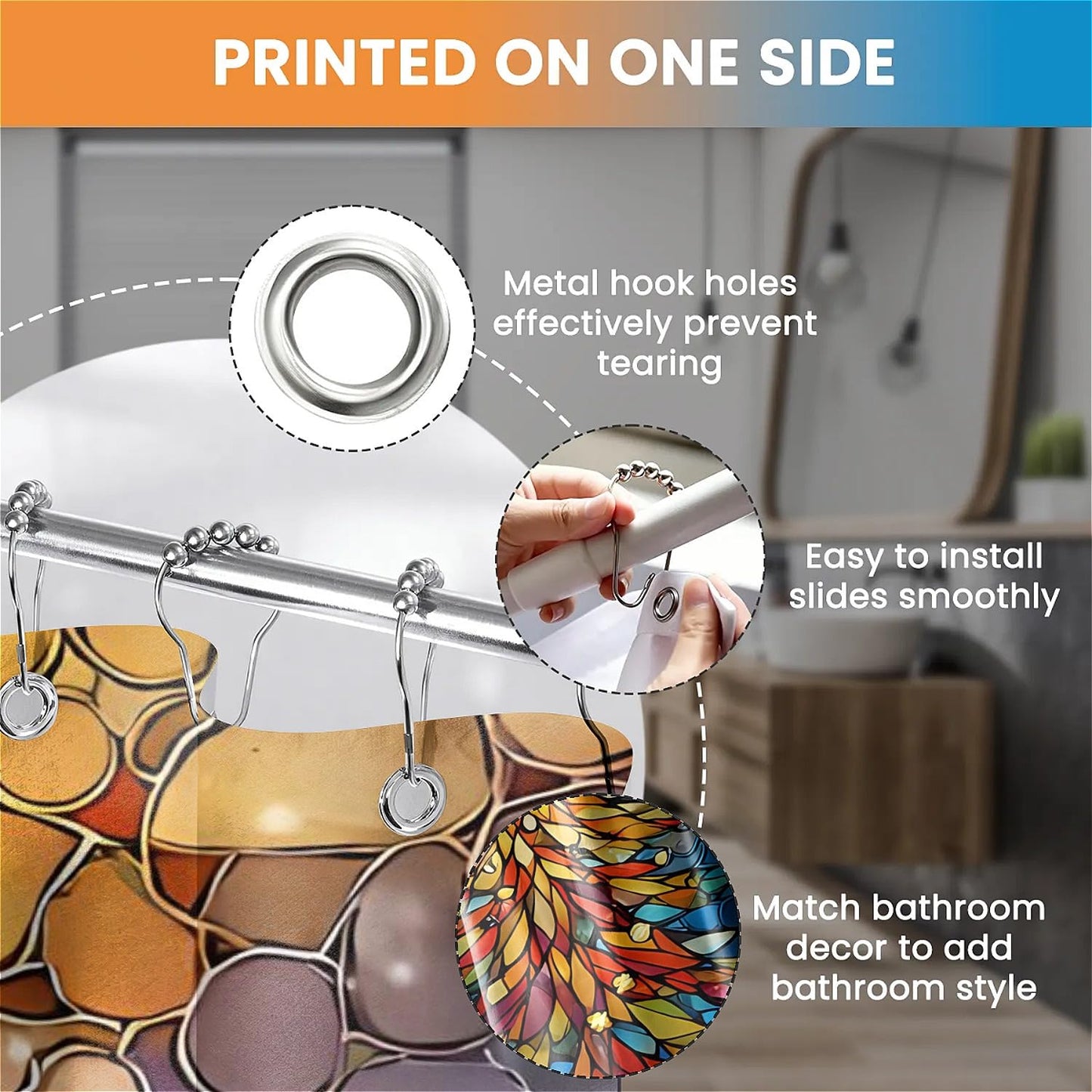 TANGXUNFA Colorful Christmas Tree-1 Shower Curtain for Bathroom, Water-Resistant Long Shower Curtain Set 72x72 Inch with Metal Grommets and 12 Metal Hooks