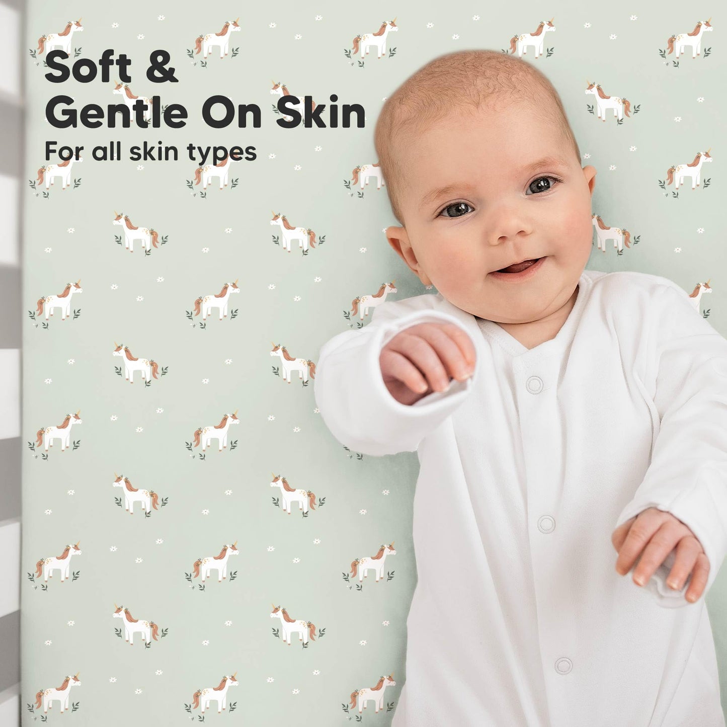 KeaBabies 2-Pack Organic Cotton Crib Sheets for Boys, Girls - 52x28 Fitted Crib Mattress Sheet Neutral, Breathable Cover for Baby Bed Set, Toddler Mattress, Soft & Cute Prints (Lune Mystic)