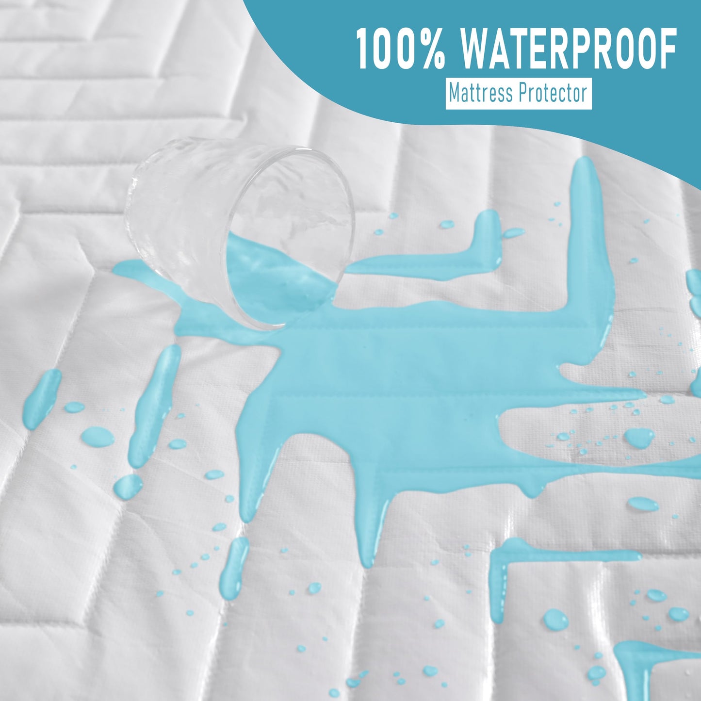 NTBAY Waterproof Mattress Protector, Quilted Twin Fitted Mattress Cover with 15" Deep Pocket- Machine Washable - Soft Mattress Pad Cover, Brown
