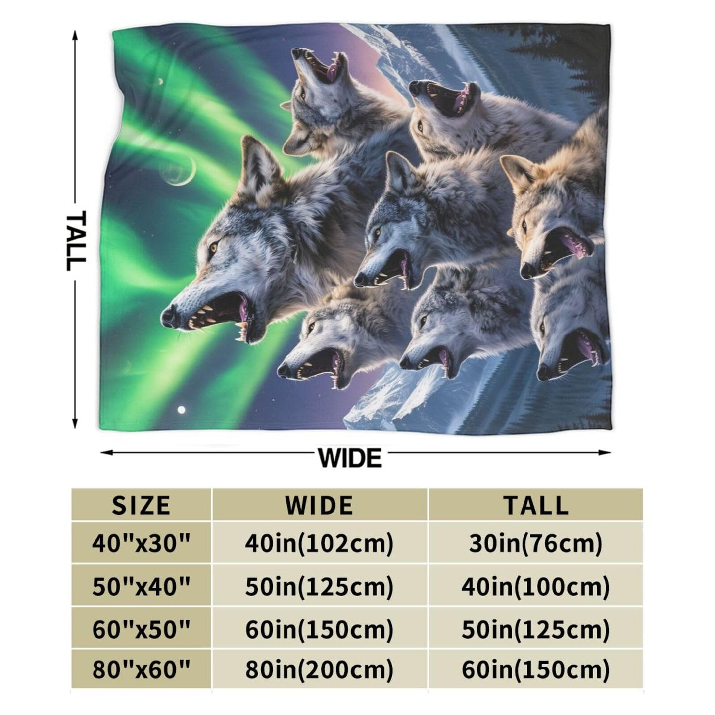 Wolf Blanket, Soft Plush Fleece Animal Throw Blanket - Cozy Warm Stuff Blankets Bedding Wolf Gifts for Women Girls Kids Adults 40"X50"