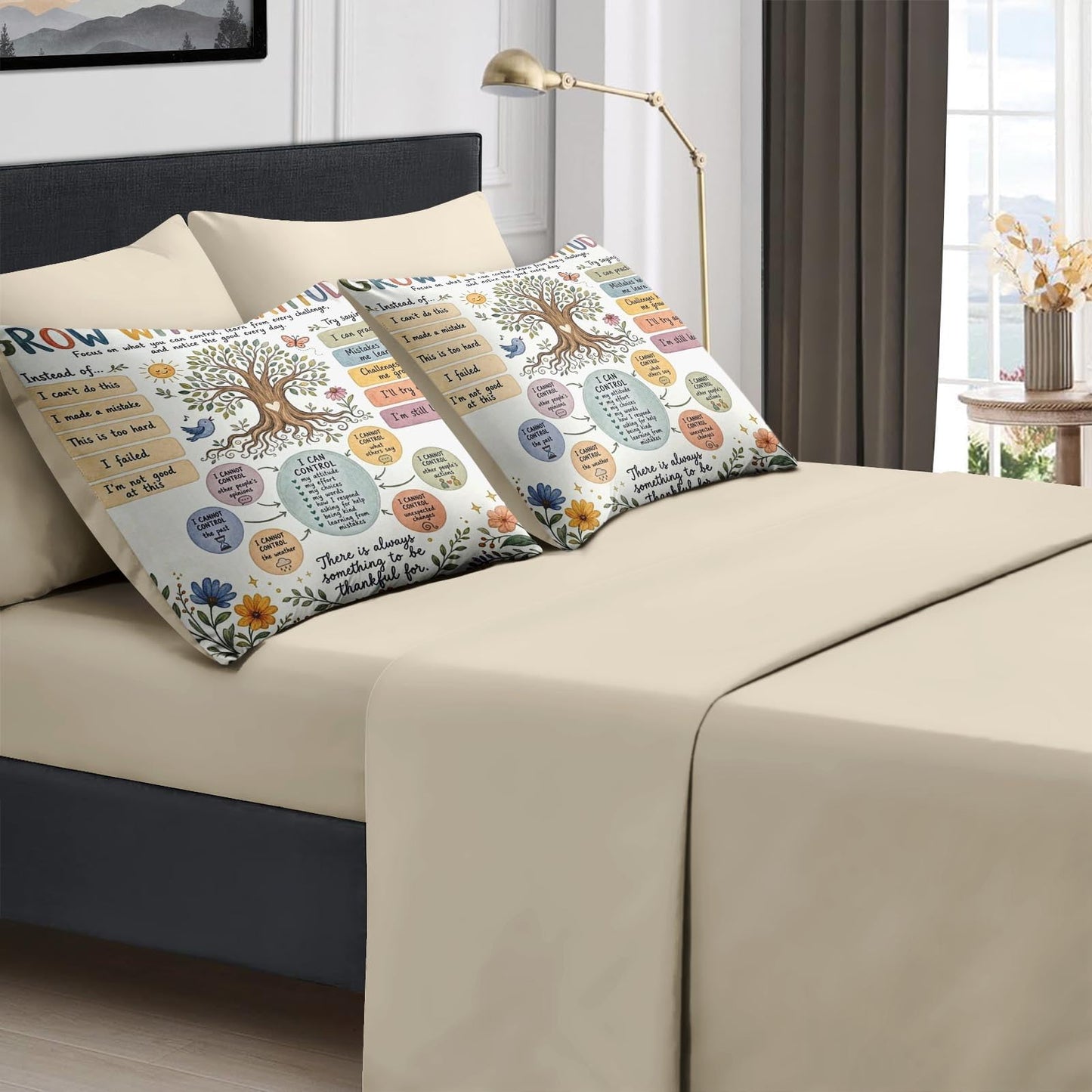 Boewywh Comforter Set Twin Size Classroom Motivational Inspirational 7 Pcs, Bedding for Kids and Adults, Bed Sheet Sets with Fitted Sheet 2 Pillowcases & 2 Shams for Bedroom Bed Decor