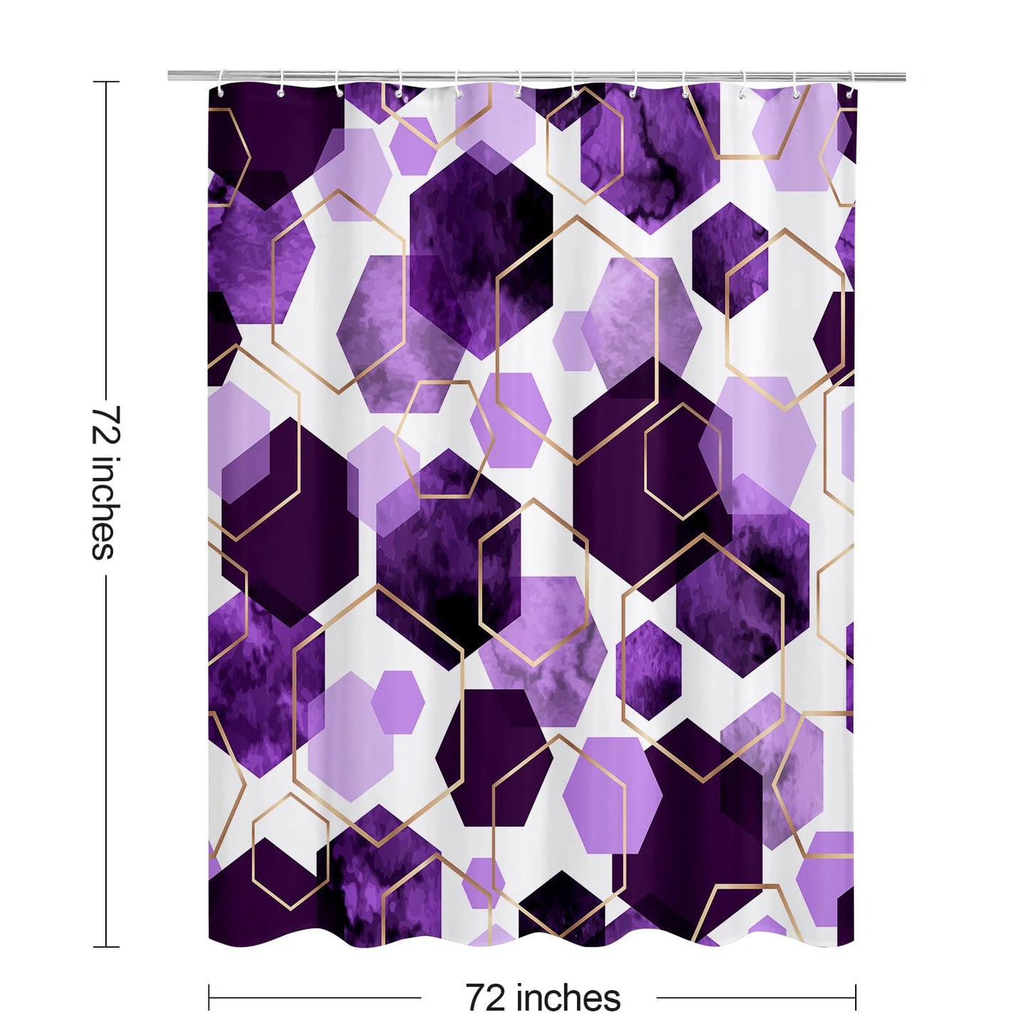 Litabel Purple Modern Shower Curtain for Bathroom, Geometric Art Decor Waterproof Bath Curtain, Abstract Fabric Shower Curtain Sets for Home Decor, 72x72 Inch
