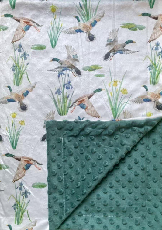 Baby Blanket for Boys Girls Super Soft Double Layer Minky with Dotted Backing Cute Cow Crib Receiving Blanket Bed Throws for Newborns Nursery Stroller Toddler 30 x 40 Inch (Mallard)