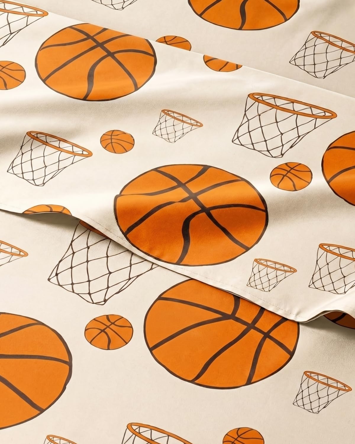 CGK Unlimited Kids Basketball Queen 4 Piece Sheet Set - Boys, Girls, Teens, Toddler - Easy Fit Deep Pockets - Soft, Cooling & Breathable Sheets - Cute, Cozy, Fade and Wrinkle Free - Machine Washable