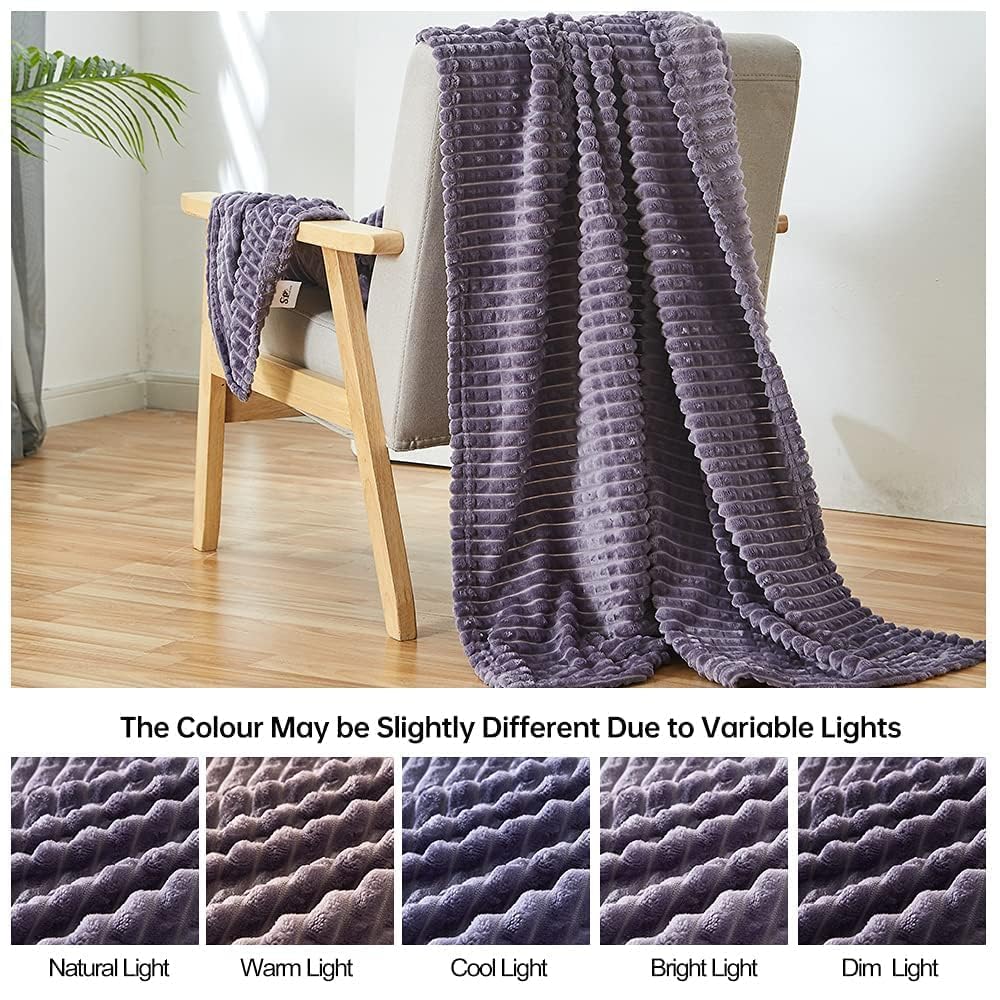 Simple&Opulence Purple Throw Blanket for Couch-Super Soft Fluffy Blankets for Women 50x70 Inches Cozy Lightweight Fleece Blanket for Home Decor