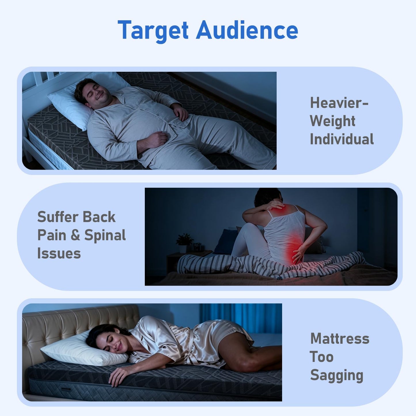 Extra Firm Mattress Topper Queen: 3 Inch High Density Foam for Back Pain Relief, Extra Support Mattress Pad, Cooling Breathable Washable Anti-Slip Cover, CertiPUR-US Oeko-Tex Certified 80x60 Grey