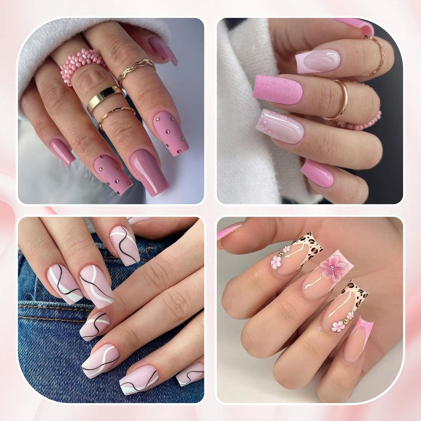 UNA GELLA Medium Square Gel Nail Tips Half Matte 312pcs Medium Square Gel Nails Full Cover False Acrylic Nails Tips for Press On Nails DIY Art Salon Nail Extensions, 12 Sizes