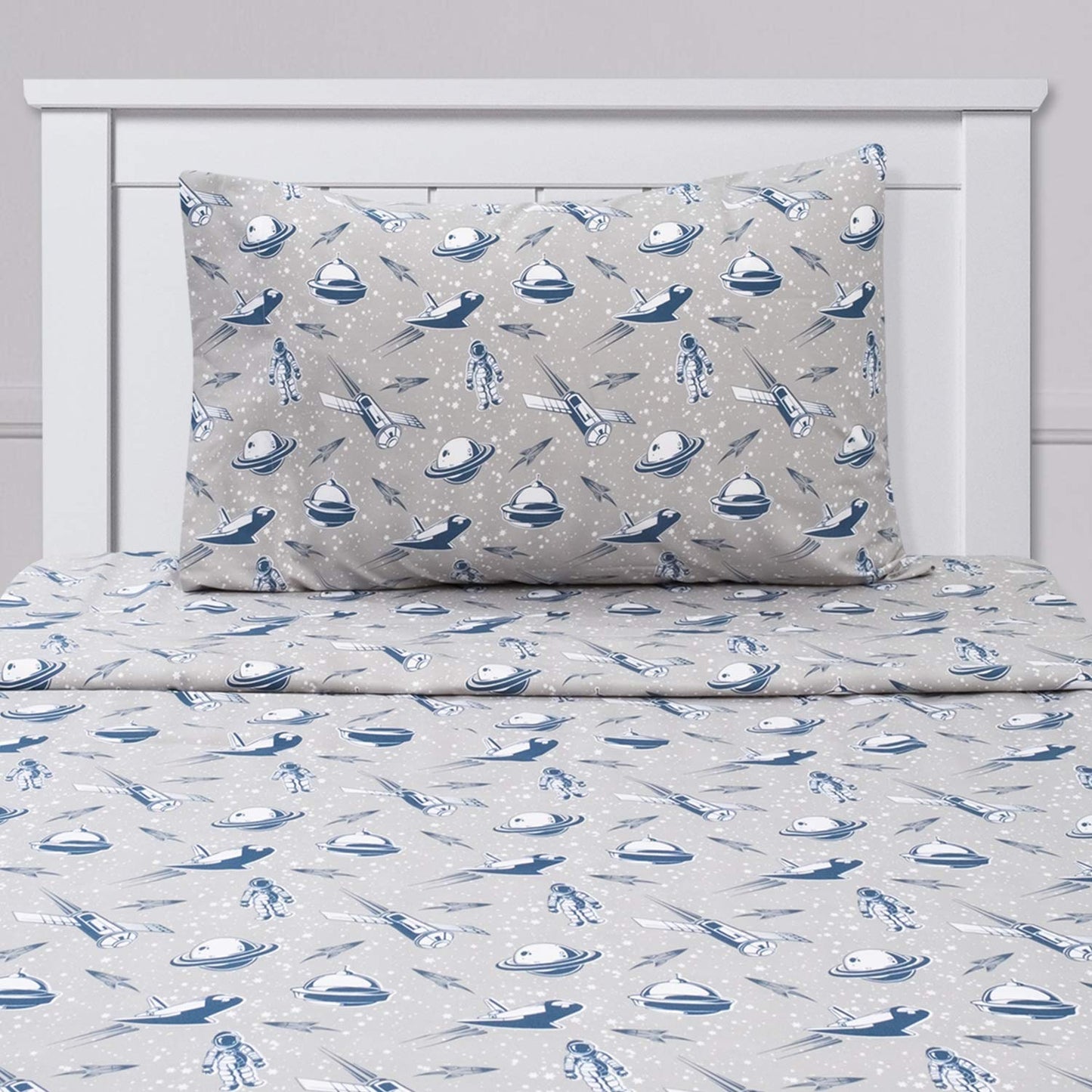 1500 Supreme Kids Bed Sheet Collection - Fun Colorful and Comfortable Boys and Girls Toddler Sheet Sets - Deep Pocket Wrinkle Free Soft and Cozy Bedding - Twin XL, Spaceships