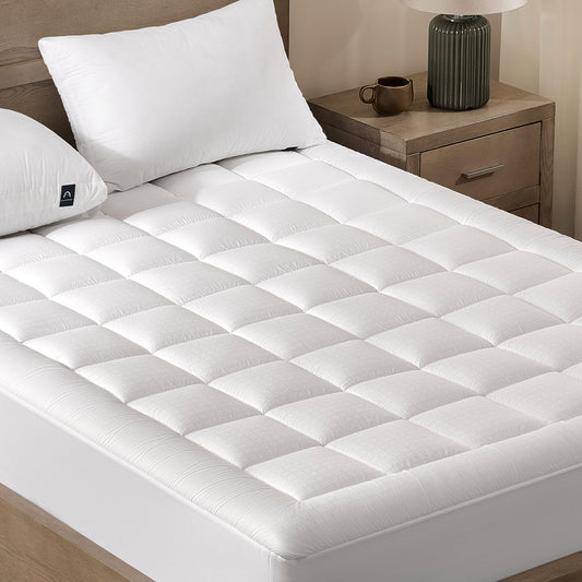 ACCURATEX Mattress Pad Queen Size - 2 Inches Double Layer Comfort Pillow Top Mattress Cover, Quilted Fitted Mattress Protector Cotton Top, Stretches up 8-21" Deep Pocket Mattress Topper,60x80