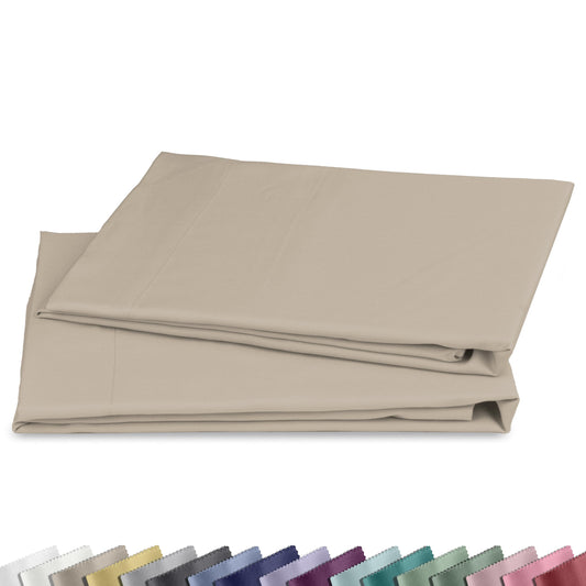 California Design Den 100% Cotton Pillow Cases Standard Size Set of 2, Soft Sateen Weave Pillowcase Set - Beige (Warm Taupe)