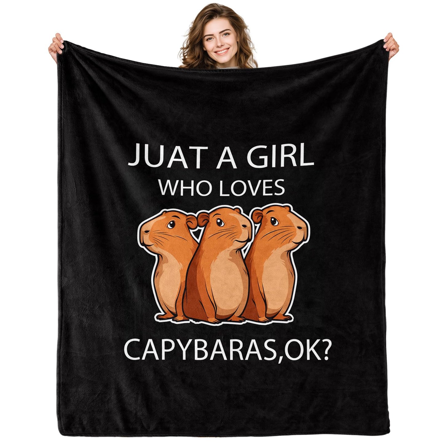 Capybara Blanket, Capybara Gifts for Girls, Soft Blanket for Girls Room Decor, Cozy Throw Blankets Christmas Birthday Gifts for Toddles Teens Couch Bed 60" X 50"