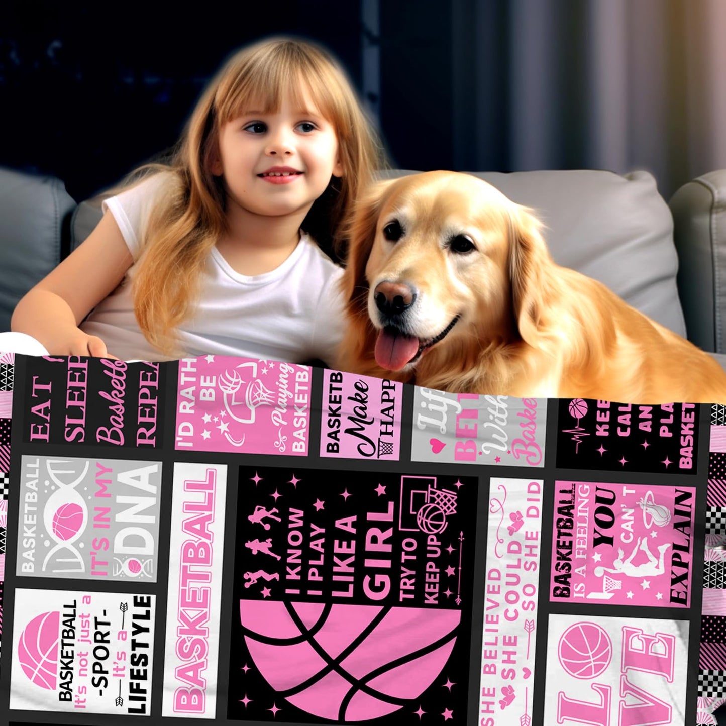 Basketball Blanket for Girls Basketball Gifts for Kids Stuff Basketballs Blankets Throw Bedding Basket Ball Gifts for Women Adults Basketball Lover Room Decor Birthday Party Decorations 50"X40"