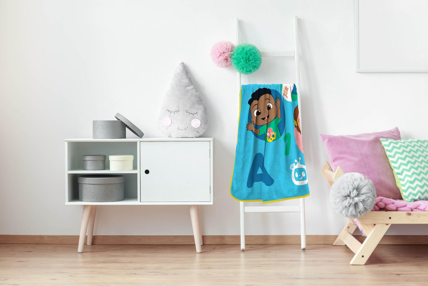 Sunny Side Up CoComelon Plush Throw Blanket - Measures 46 x 60 Inches - Super Soft & Cozy Fleece Kids Bedding