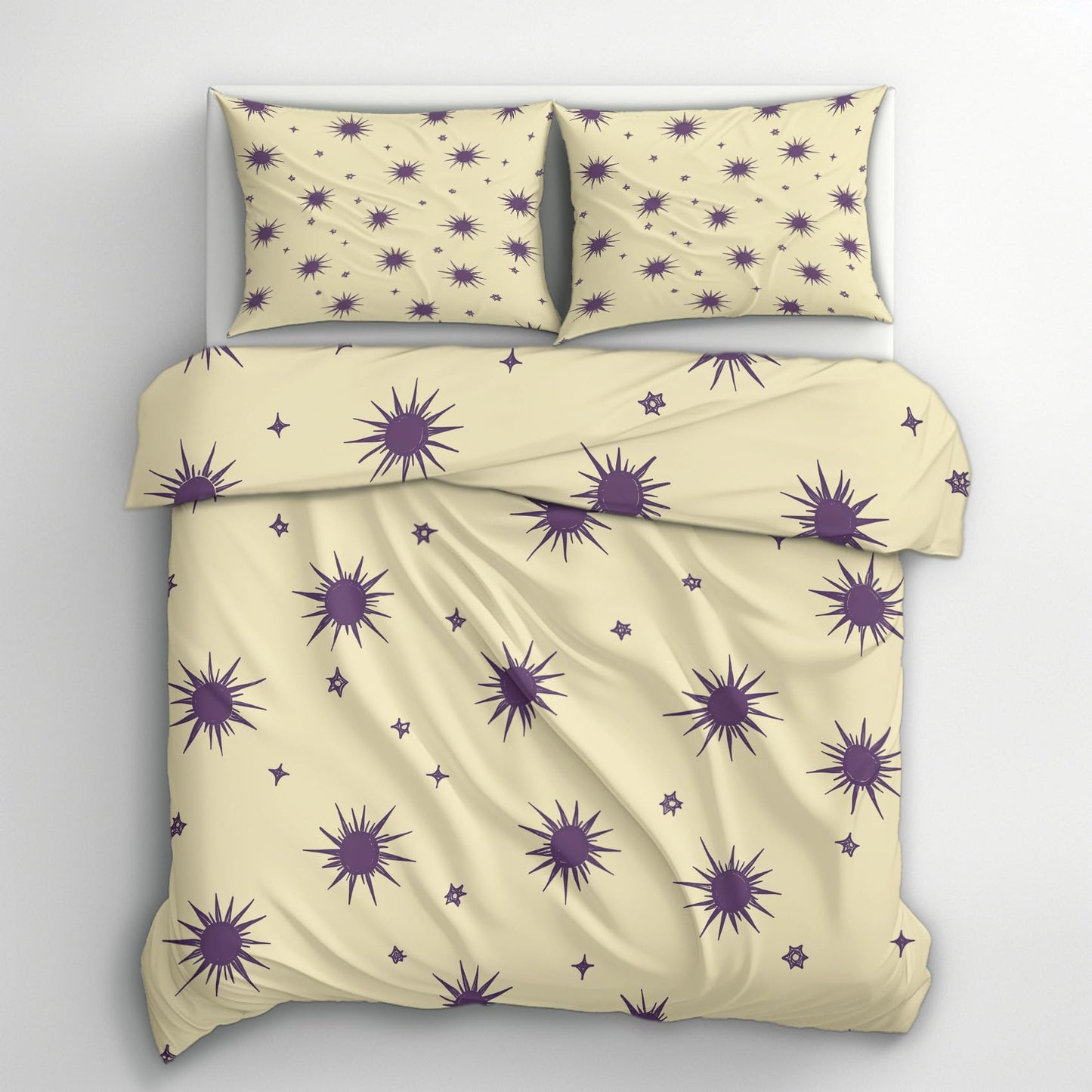 zcwl Atomic Duvet Cover Queen Size | Mid Century Modern Bedding Set | 3 Piece | Soft Microfiber Patterned Comforter Cover with Zipper Ties & 2 Pillowcases | 50S Retro Abstract Bedroom Decor
