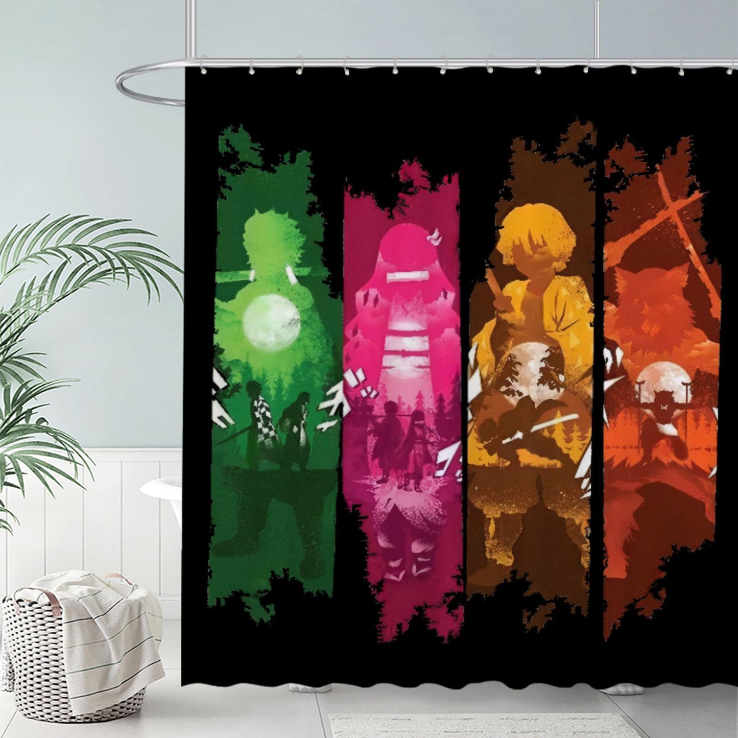 Funnytree Battle Shower Curtain, Video Game Bathroom Decor, Durable Easy Care Washable, 72"X72"(Hooks Not Included) SC00041-002