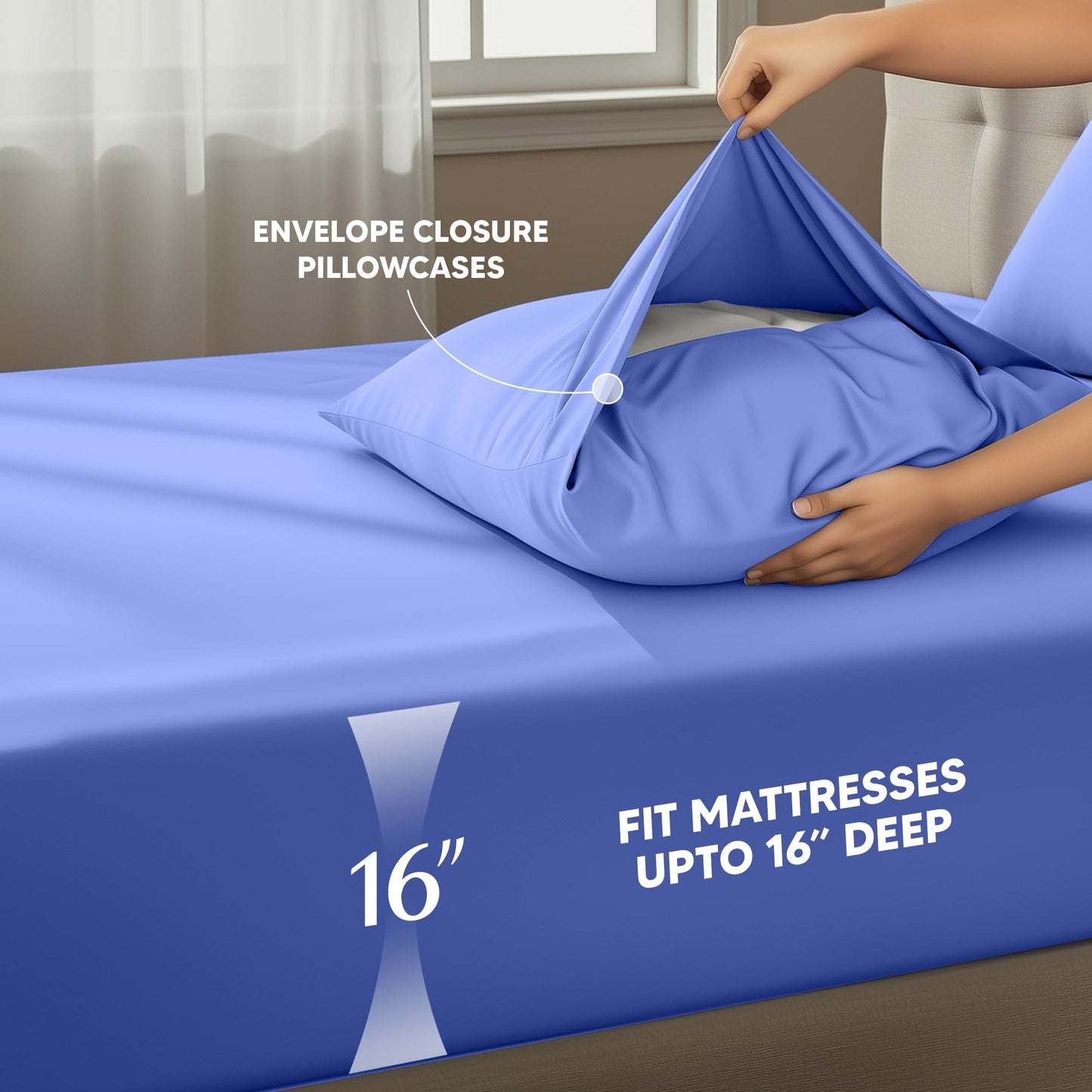 Utopia Bedding Queen Sheet Set – 4 Piece Bed Sheets for Queen Size Bed, Soft and Breathable Microfiber, Includes 1 Fitted Sheet, 1 Flat Sheet and 2 Pillowcases – Oeko Tex (Peri)