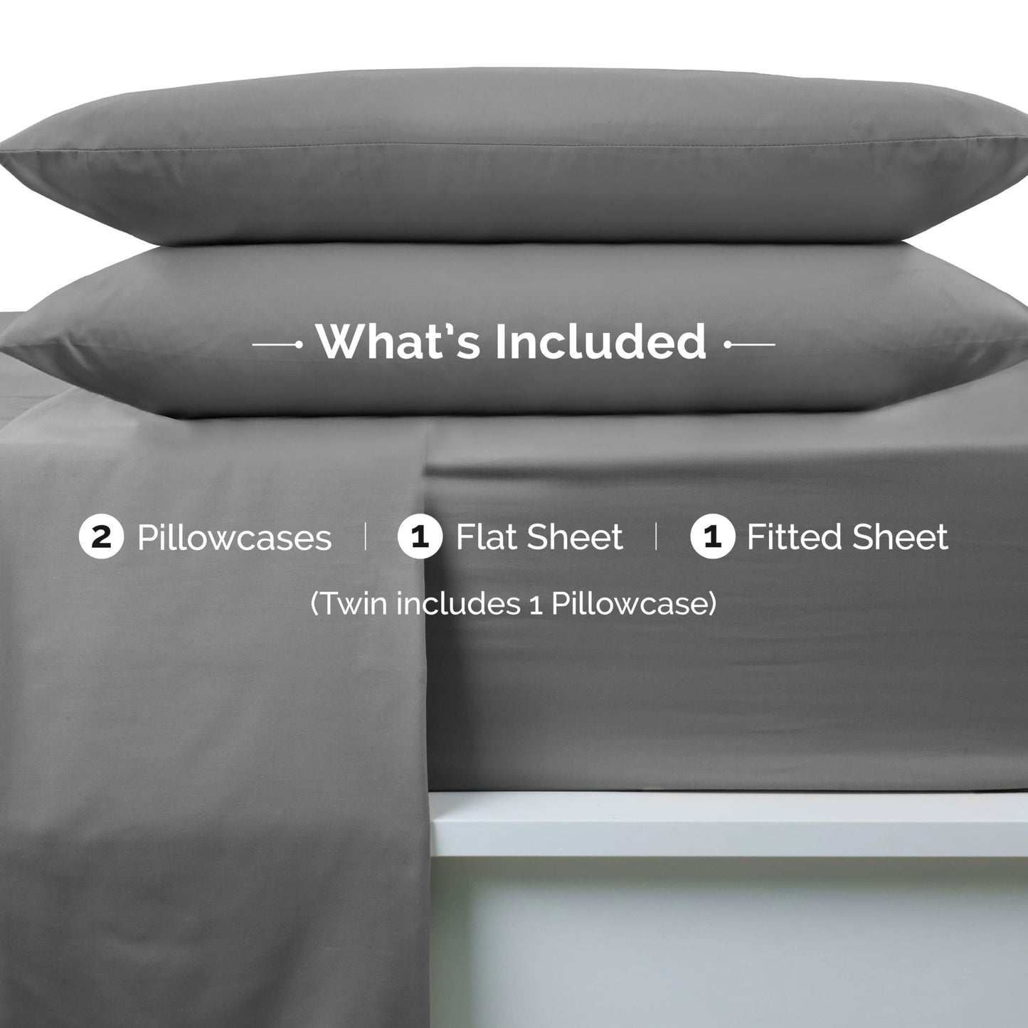 Martex Easy Living 3-Piece Microfiber Twin Sheet Set – Brushed Microfiber Sheets – Easy Care – Wrinkle Resistant – Durable Bed Sheets – Lightweight Bedding Set – Gray