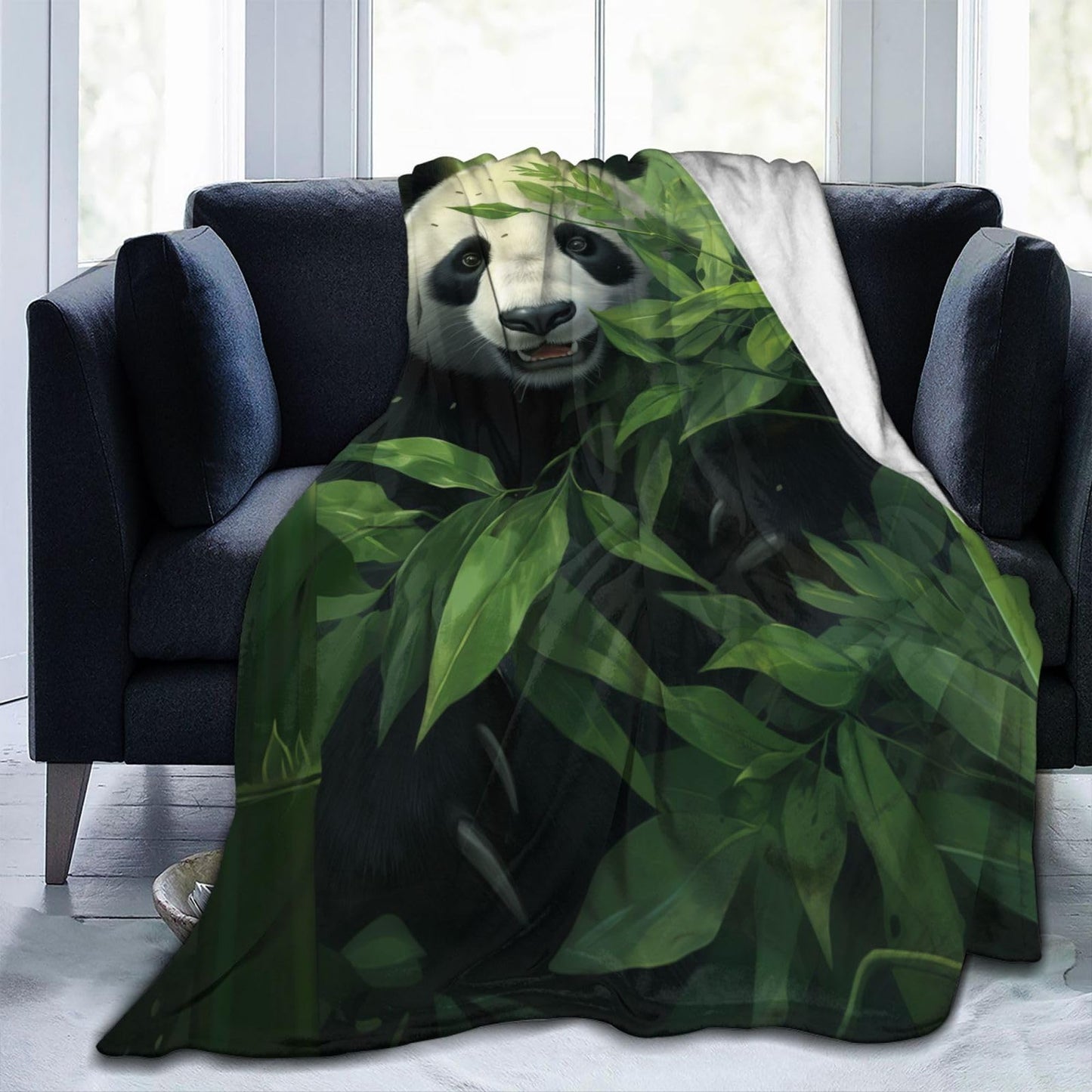 amepay Cute Giant Panda Bamboo Blanket Gifts for Panda Lovers Adults Kids Bear Flannel Throw Blankets Soft Fuzzy Lightweight for Home Decor Couch Bed Sofa 60x50 Inches