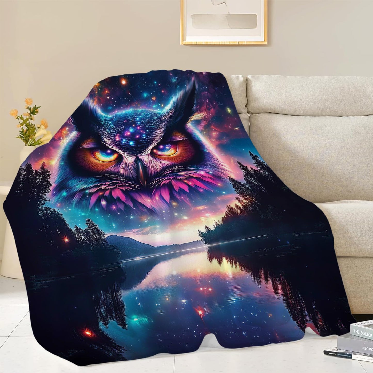 Owl Blanket, Animal Throw Blanket, Owl Gifts, Bird Blankets, Owls Stuff Fleece Flannel Plush for Women Men Boys Girls Lovers Adults Soft Bedding for Sofa Bed Office Home Decor 40"X50"