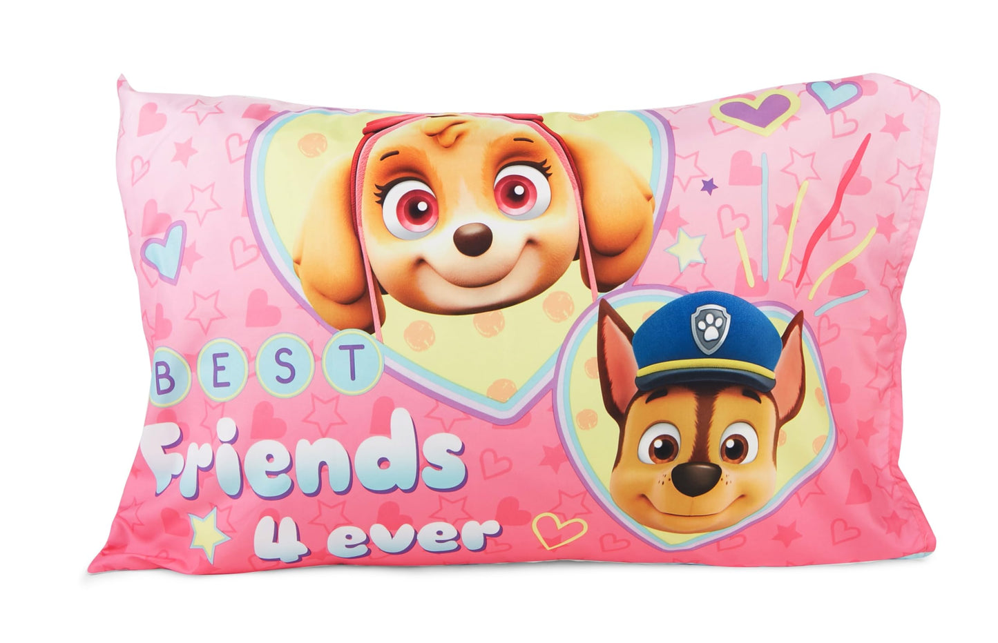 Paw Patrol Skye We're A Team 4 Piece Toddler Bedding Set - Includes Comforter, Sheet Set - Fitted + Top Sheet + Reversible Pillow Case for Girls Bed, Pink
