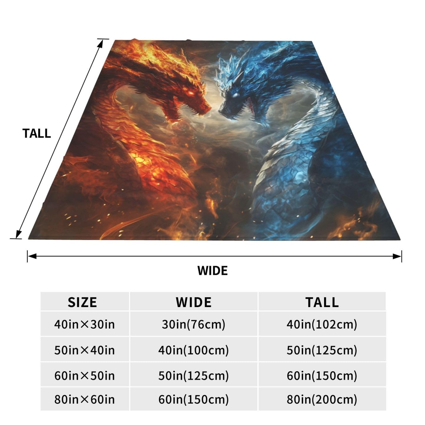 Dragon Blanket Gifts for Adults Girls Lightweight Soft Fairy Dragon Flannel Throw Blankets Cozy for Living Room Sofa Couch Bed Room All Season Decor 50x60in
