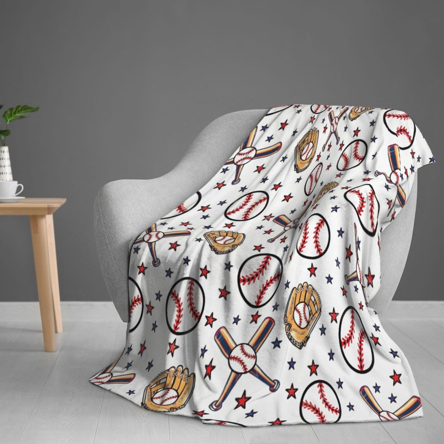 Baseball Blanket, Soft Fleece Throw for Kids, Unique Baseball Gifts Ideas for Boys & Girls Throw Blanket for Home Living Room Couch Bed Chair or Dorm Decor 50x40inches