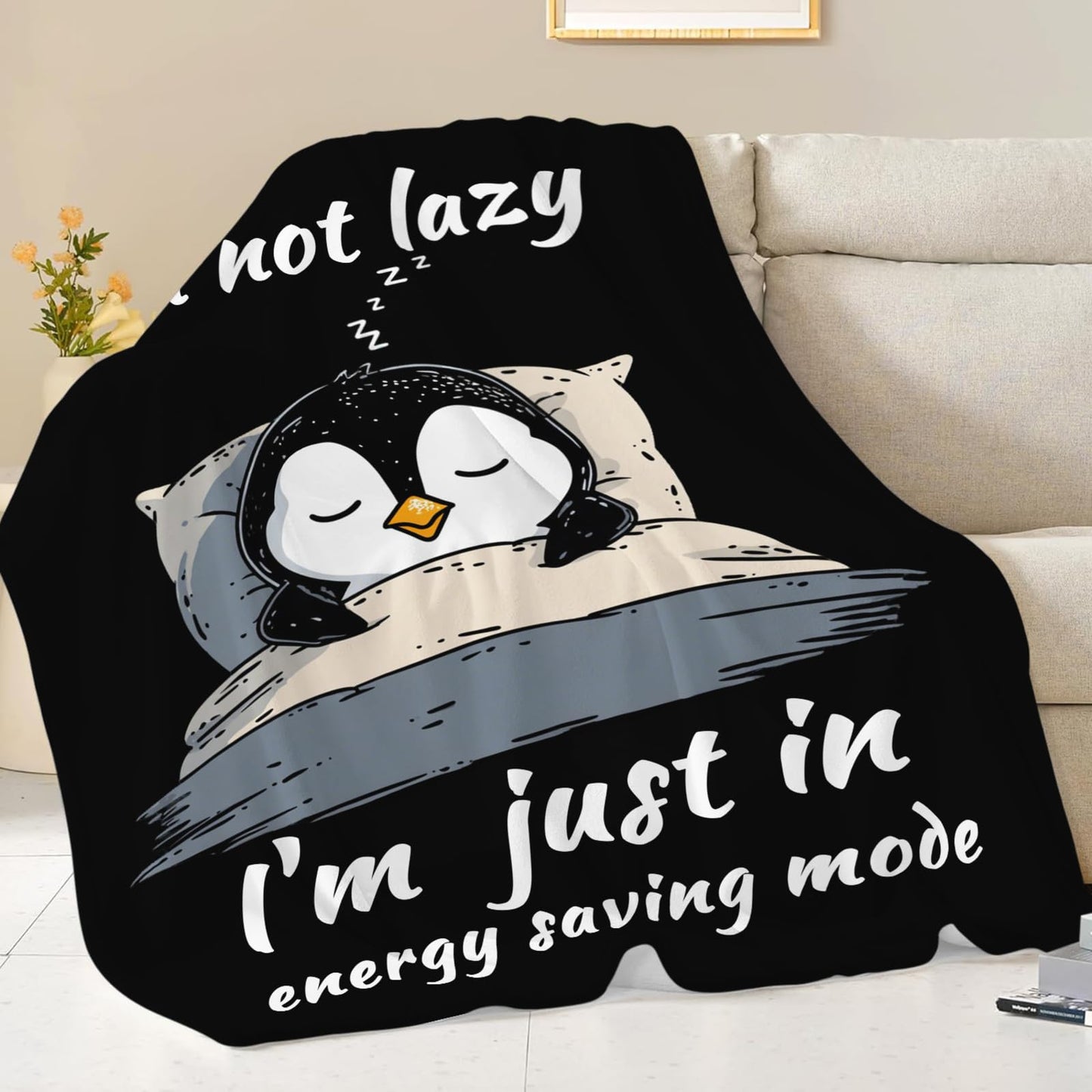 Penguin Blanket for Girls Women Boys Men Adults Kids Soft Cozy Fleece Sleeping Penguin Throw Blankets Gifts Warm Flannel Plush Lightweight Decor for Couch Bed Sofa 50"X40"