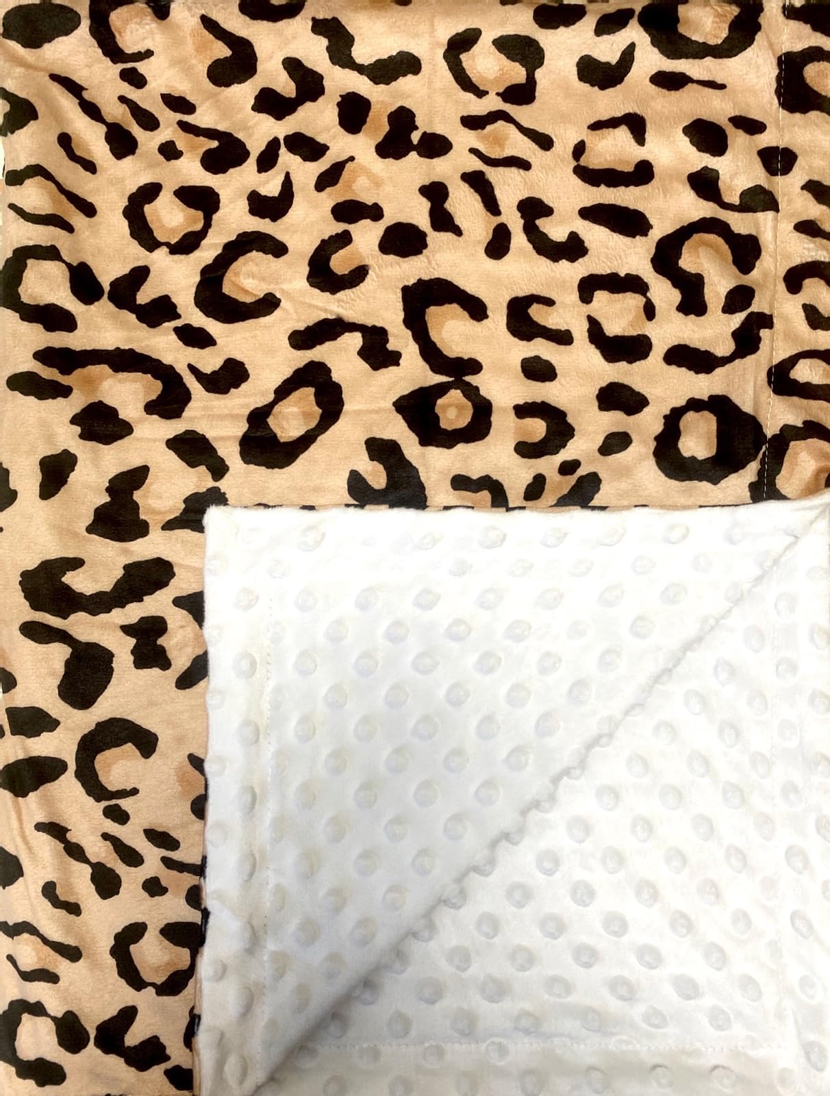 Baby Blanket for Boys Girls Super Soft Double Layer Minky with Dotted Backing Cute Cow Crib Receiving Blanket Bed Throws for Newborns Nursery Stroller Toddler 30 x 40 Inch (Brown Leopard)