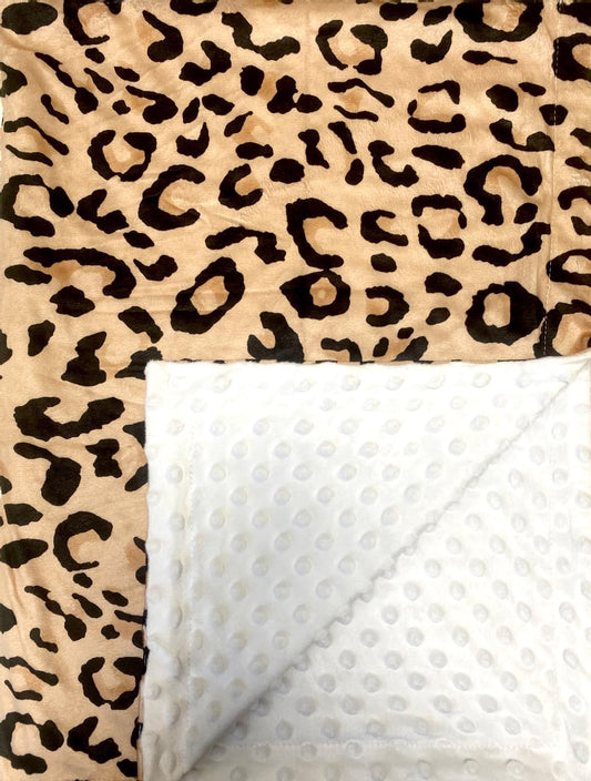 Baby Blanket for Boys Girls Super Soft Double Layer Minky with Dotted Backing Cute Cow Crib Receiving Blanket Bed Throws for Newborns Nursery Stroller Toddler 30 x 40 Inch (Brown Leopard)