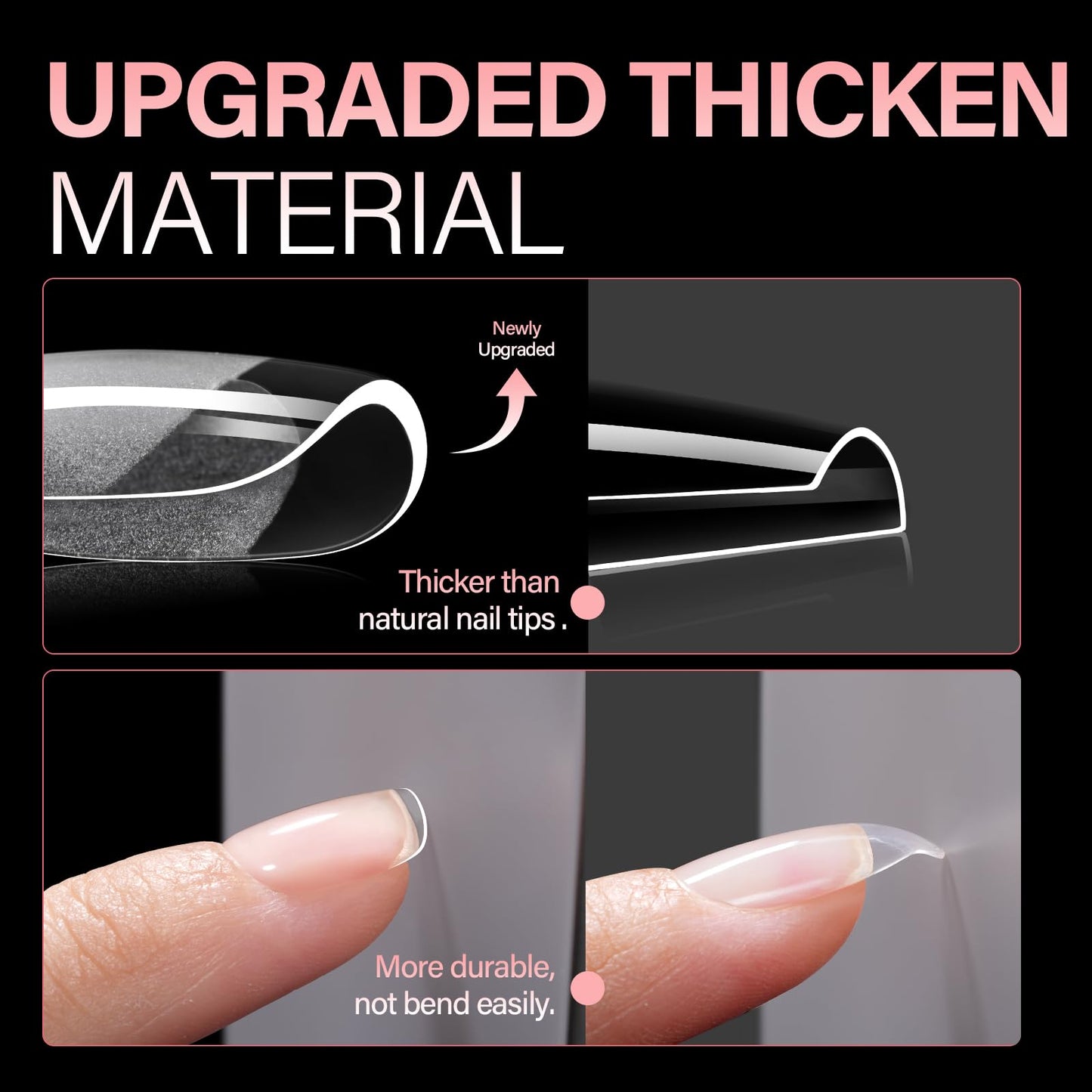 AILLSA Short Square Nail Tips, Fake Thickened Half Matte Nails Tips, Pre-shaped Press on False Nail Tip for Nail Salon 240PCS 15 Sizes with Storage Box
