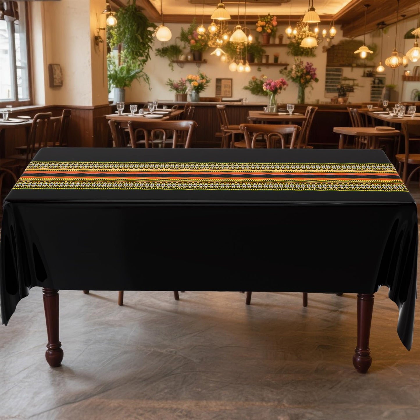 Oudain 6 Pcs Juneteenth Table Cloth, African Print Tablecloth Plastic Kwanzaa Waterproof Rectangle Tablecloths Disposable Table Covers 108 x 54'' for Picnic Dining Kitchen Black History Party Supplies