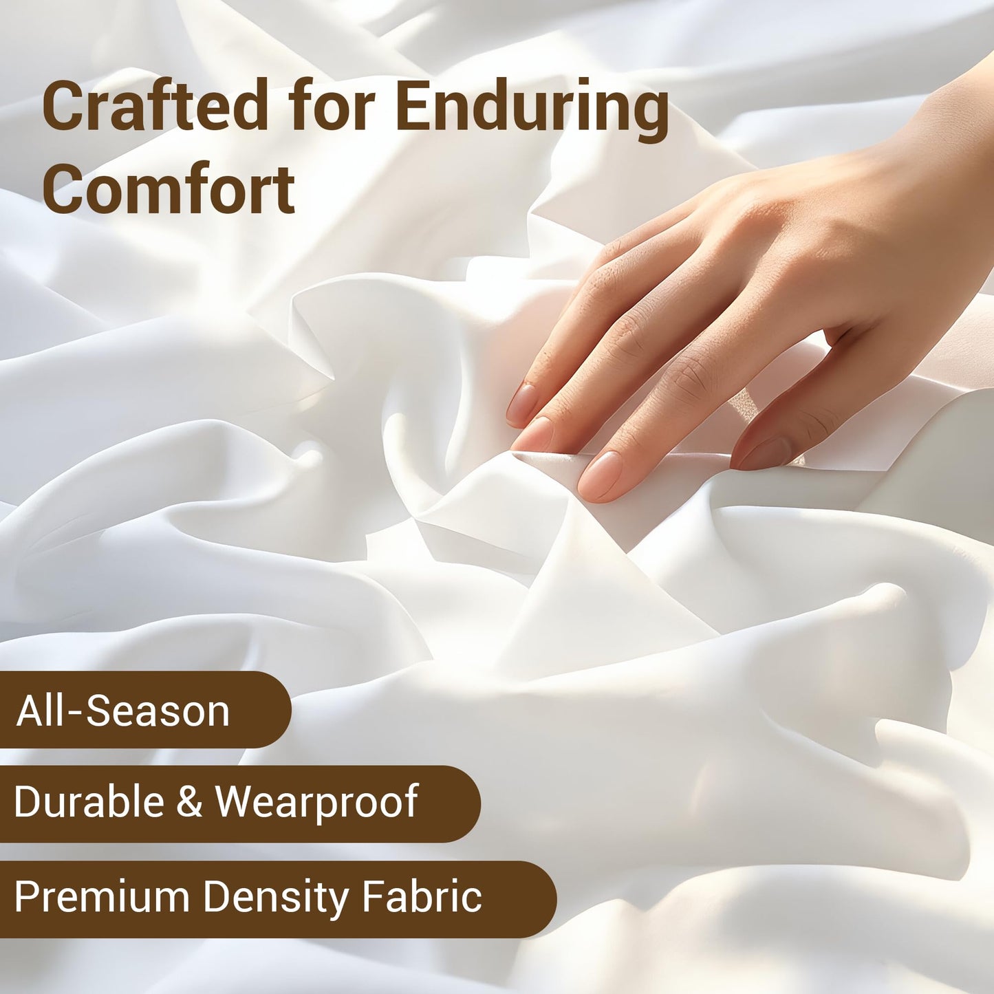 SheRest Full Size Bed Sheet Set 4 Piece - 16 Inch Extra Deep Pocket, Double Brushed Microfiber, Soft & Dry Touch, Stay in Place, Wrinkle Free, Stain & Fade Resistant Bedding - White