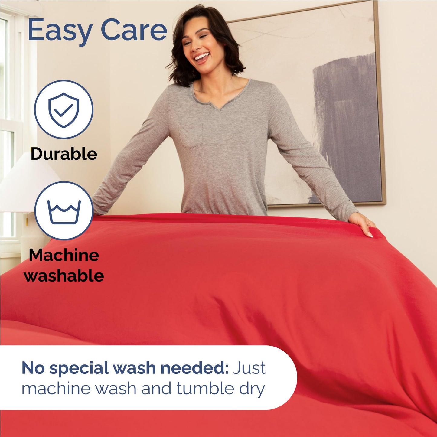 Full Size 4 Piece Sheet Set - Comfy Breathable & Cooling Sheets - Hotel Luxury Bed Sheets for Women & Men - Deep Pockets, Easy-Fit, Extra Soft & Wrinkle Free Sheets - Red Oeko-Tex Bed Sheet Set