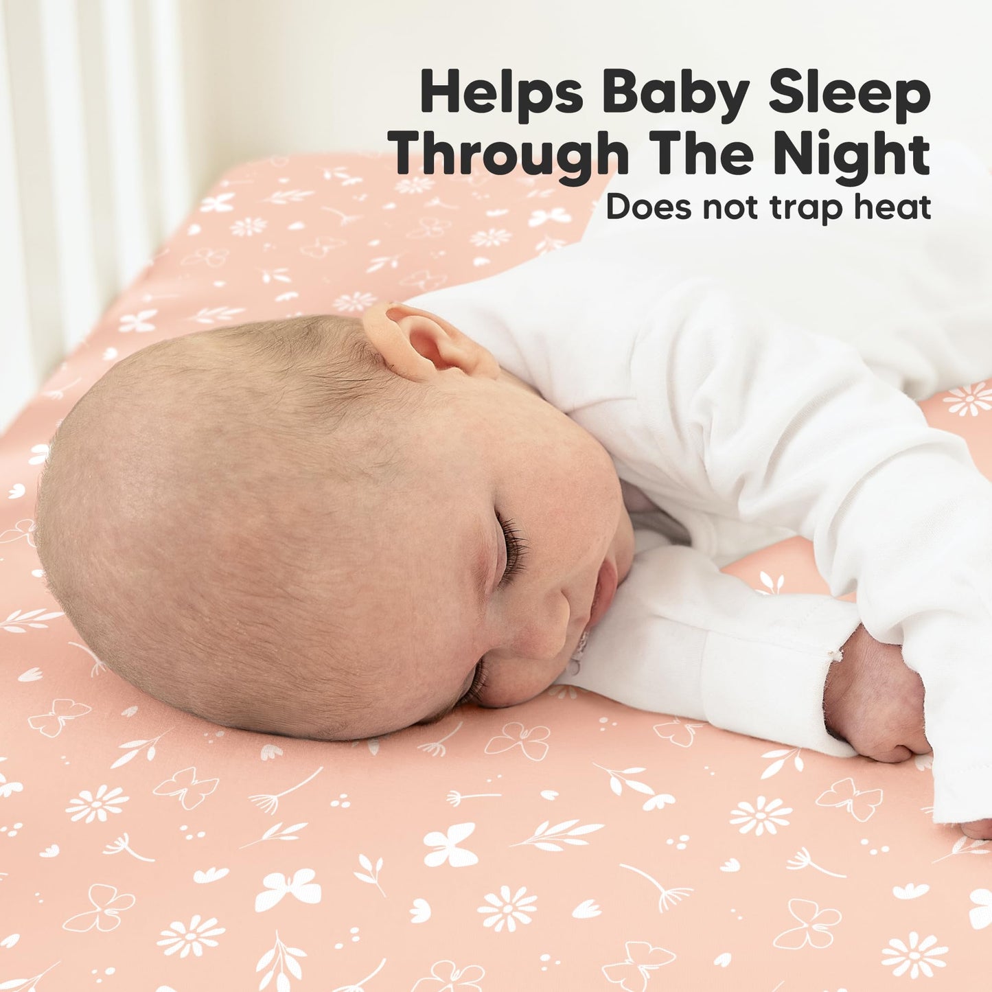 KeaBabies 2-Pack Organic Cotton Crib Sheets for Boys, Girls - 52x28 Fitted Crib Mattress Sheet Neutral, Breathable Cover for Baby Bed Set, Toddler Mattress, Soft & Cute Prints (Butterflies)