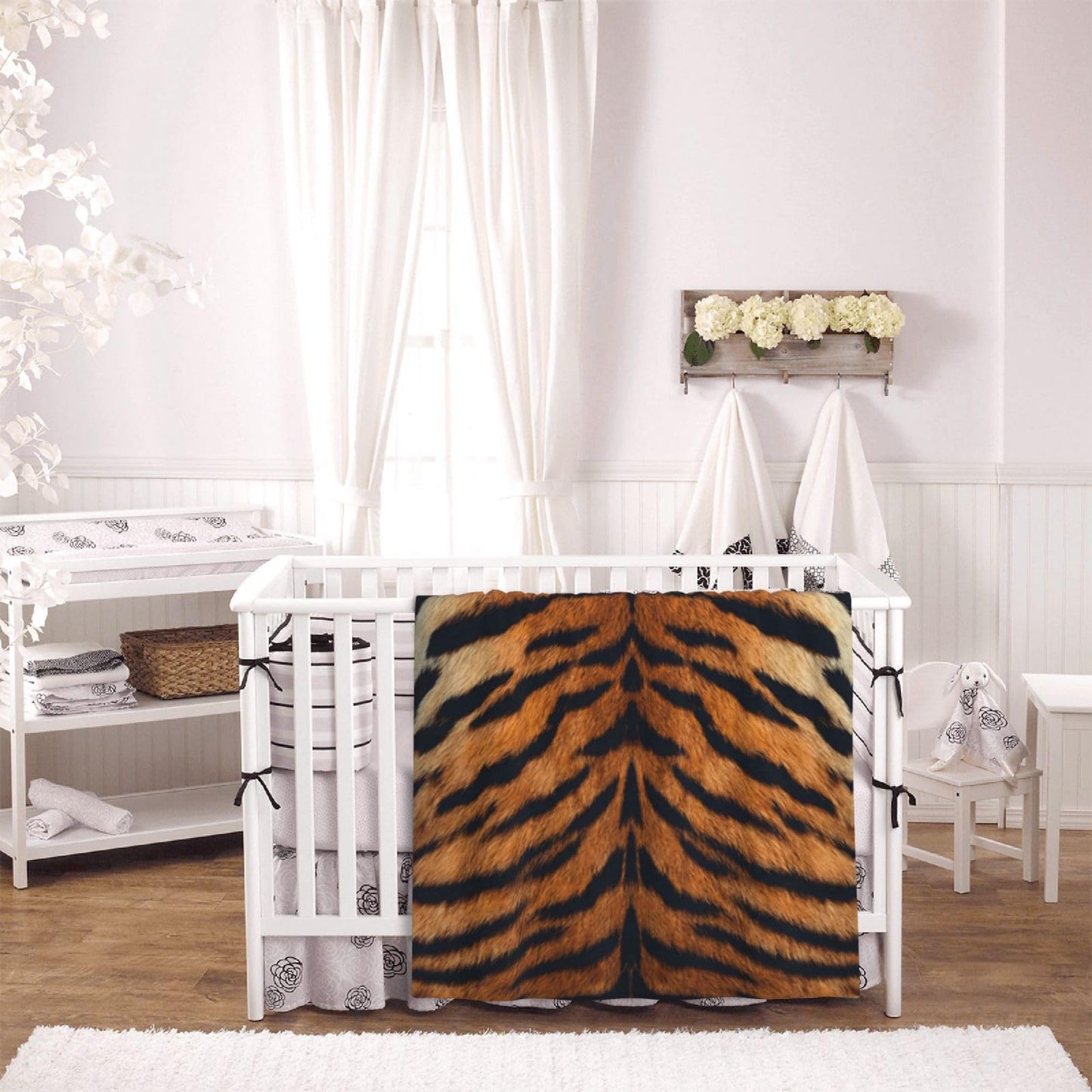 Gbuzozie Tiger Animal Texture Fleece Blanket Lightweight Ultra-Soft Throw Blanket for Sofa Couch Bed Camping Travel - Super Soft Cozy Microfiber Blanket 60"X50"