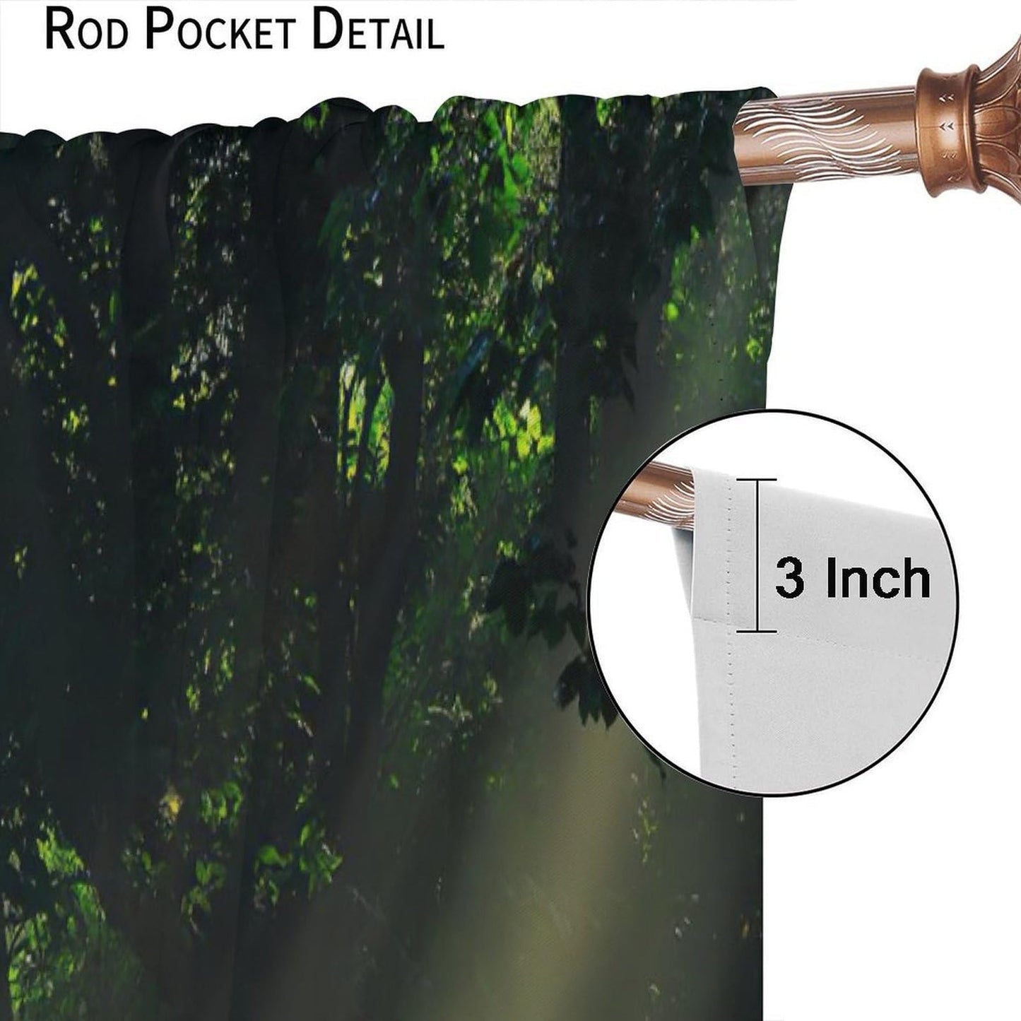 AuiMzoo Forest Waterfall Curtains Natural Woodland Lakes, Streams and Forest Flora Blackout Curtains for Bedrooms, Living Rooms and Coffee Rooms42X45 Inch