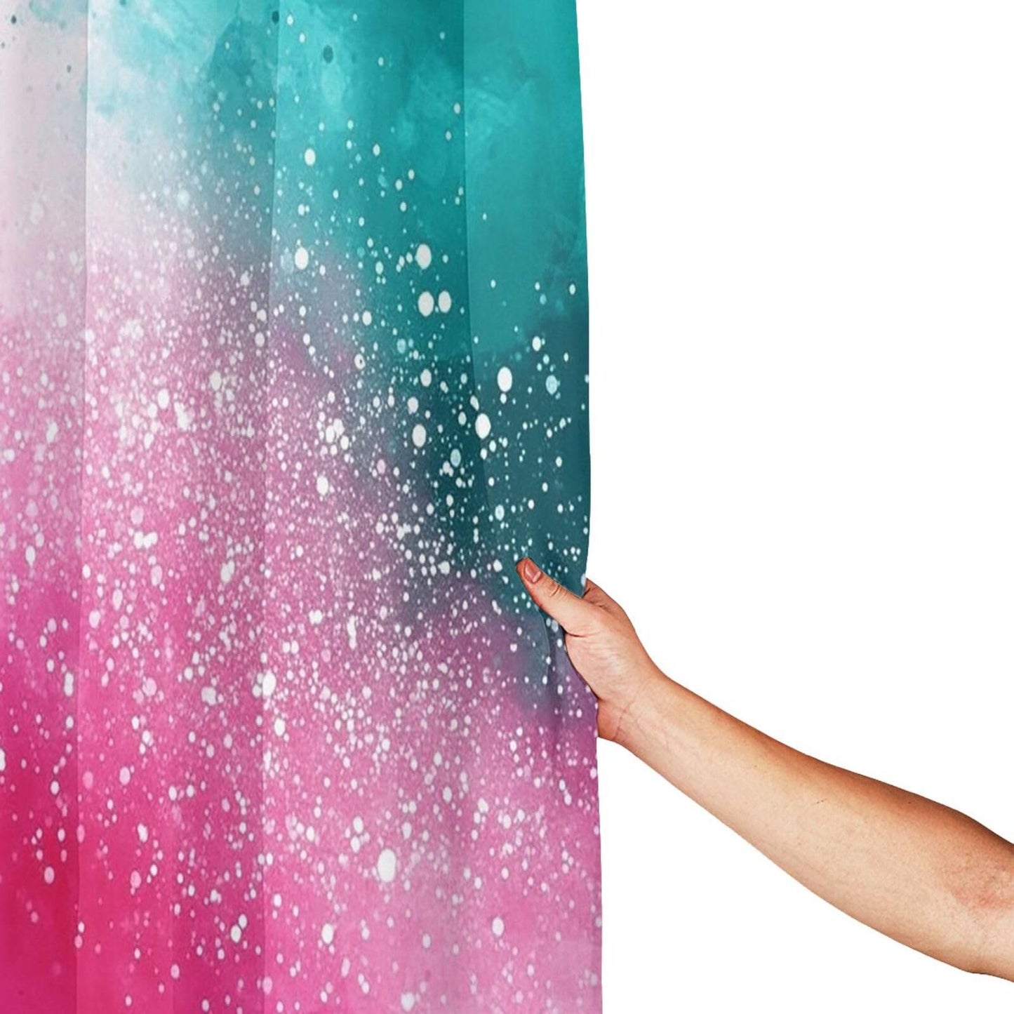 HSYOYO Pink Teal Abstract Shower Curtains for Bathroom Waterproof Shower Curtain Set with 12 Plastic Hooks Washable Bathroom Curtain Modern Bathroom Decor 72" W x 72" L