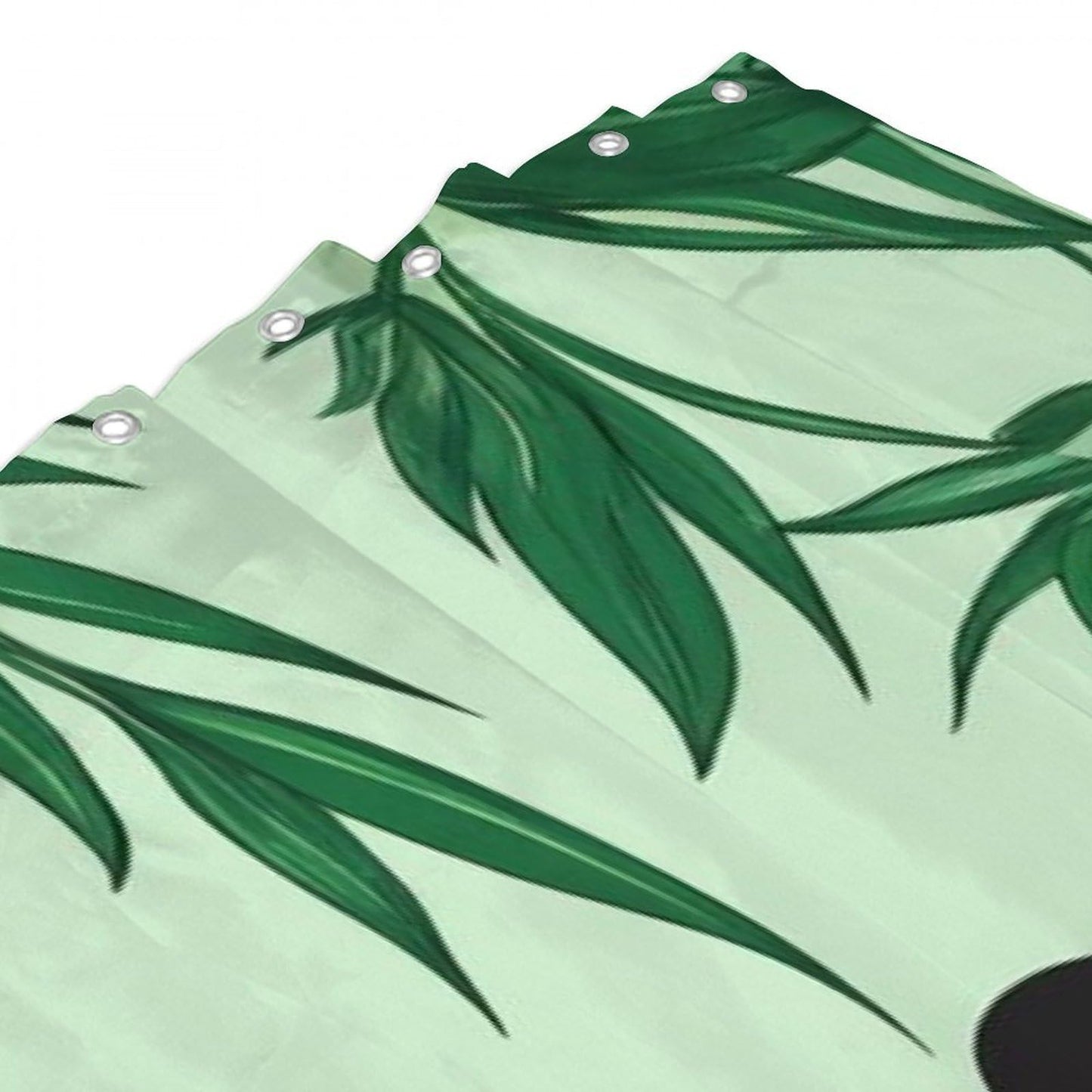 Meaudiwes Shower Curtain Set, Panda Mint Green Bathroom Decoration with Curtain Hooks, 72"x 70"